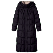 Poly Warm White Goose Down] Goodeland Meground Womens dress 2023 Winter new Lianhood thickened A swing down jacket