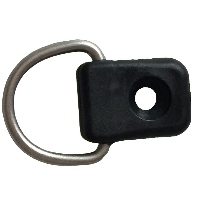 Rafting Mountaineering Camping Outdoor Sports Equipment Leather Canoeing Accessories Deck Rope 304 Stainless Steel Screw D Type Ring Buckle