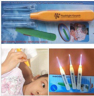 High quality light luminous lamp dig ear spoon safe replaceable battery adult baby