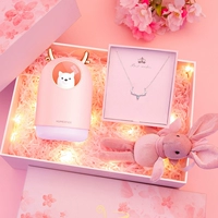 Розовая подарочная коробка, розовый увлажнитель воздуха, ожерелье, делается под заказ