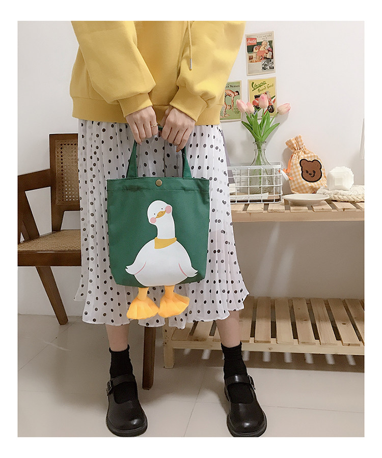 Tote Messenger One Shoulder Cartoon Cute Duck Bag Student Bag Messenger One Shoulder Canvas Casual Student All-match Girl