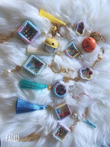  Transparent acrylic board Cartoon shape mini 3cm bag board perforated keychain woven DIY pendant plastic