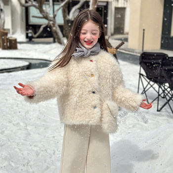 Gardenia growth notes fur all-in-one warm jacket