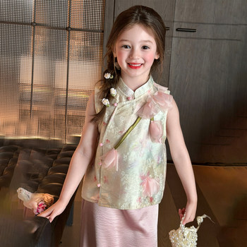 Gardenia's growth story girls new chinese style vest summer