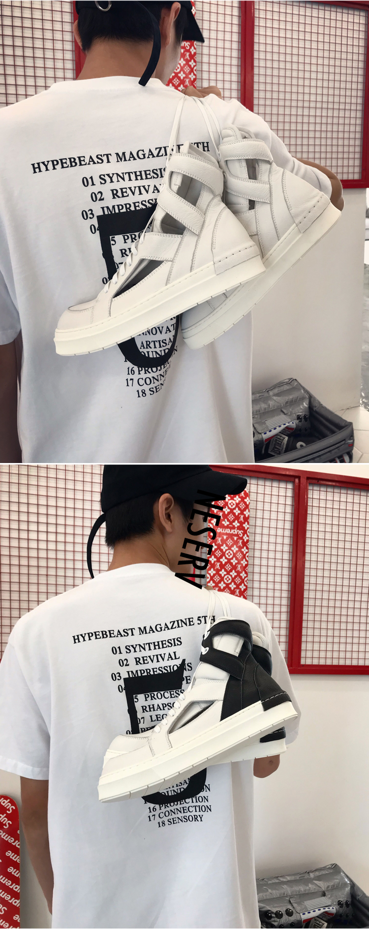 Naser cao giày người đàn ông mùa hè hip hop giày thủy triều cao nhà nước giày của nam giới giày mùa hè Hàn Quốc phiên bản của xu hướng của breathable dép cao giày cao cổ nike