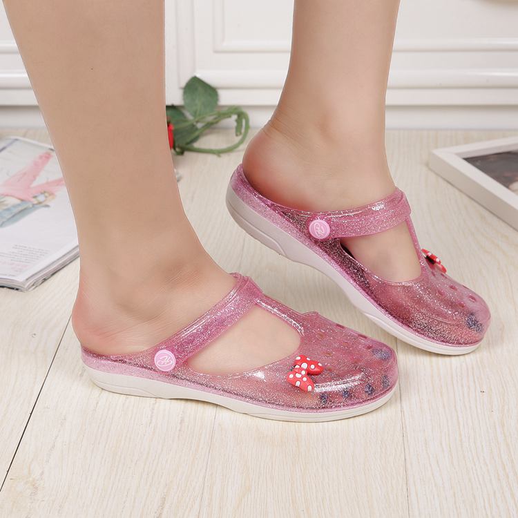 Mùa hè 2016 mới pha lê thạch dép giày nữ giày nhựa đi biển giày nữ giày vườn sandal nữ