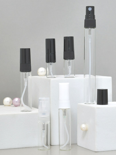 Botella de perfume portátil de 1/2/3ml, 5ml y 10ml, mini botella de perfume de muestra, botella vacía de vidrio graduado, pulverizador fino