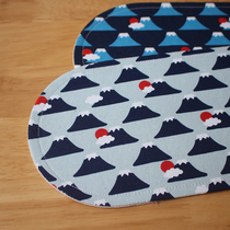 Sunrise one person Tea one person eat Oval Japanese tea mat placemats handmade fabric coasters