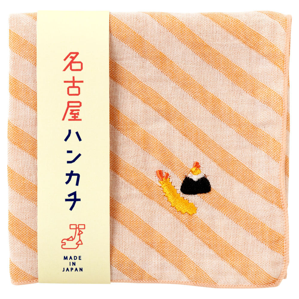(Japan's Japan-Made-to-do) Japanese Nagoya Handkeri embroidered cotton yarn handkerb fried shrimp