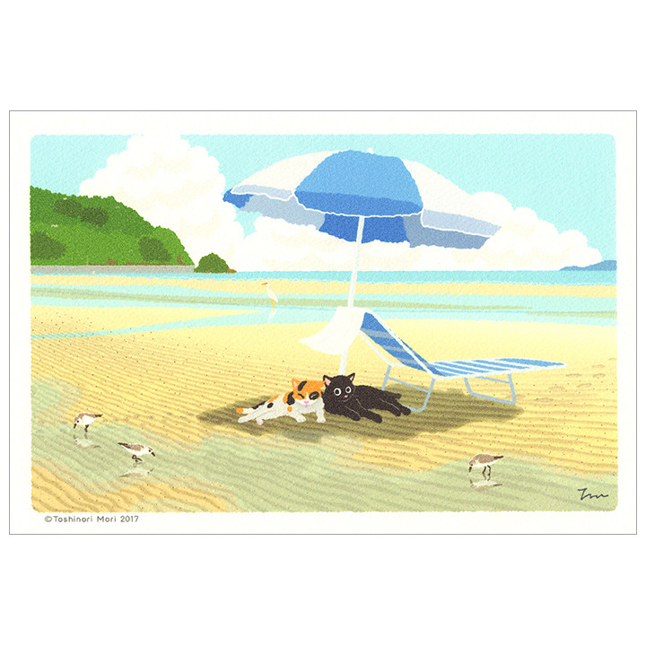 (PART TIME) Japanese Hostel Cat Postcard Season View C 