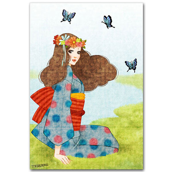 Japanese system and Dao Leolu Flower Little Spring Great Romantic Teenage Girl Illustrations Postcard 