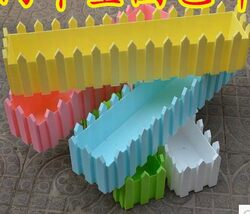 Plastic Flower Arrangement Fence, Bamboo Base, Bamboo Pot, Bamboo Row Pot, Pastoral Style Decoration, White Flower Pot