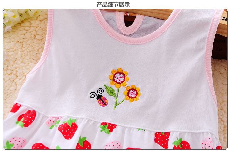 Quần áo trẻ em bán buôn nhà máy trực tiếp mùa hè trẻ em ăn mặc cô gái bé vest váy cotton 0-3 tuổi mồ hôi