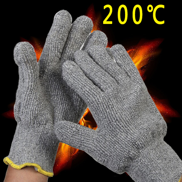 200 Degree Industrial Heat Resistant Gloves Heat Resistant Gloves Heat Resistant Gloves BBQ Gloves Cooking Baking Anti-scalding Gloves