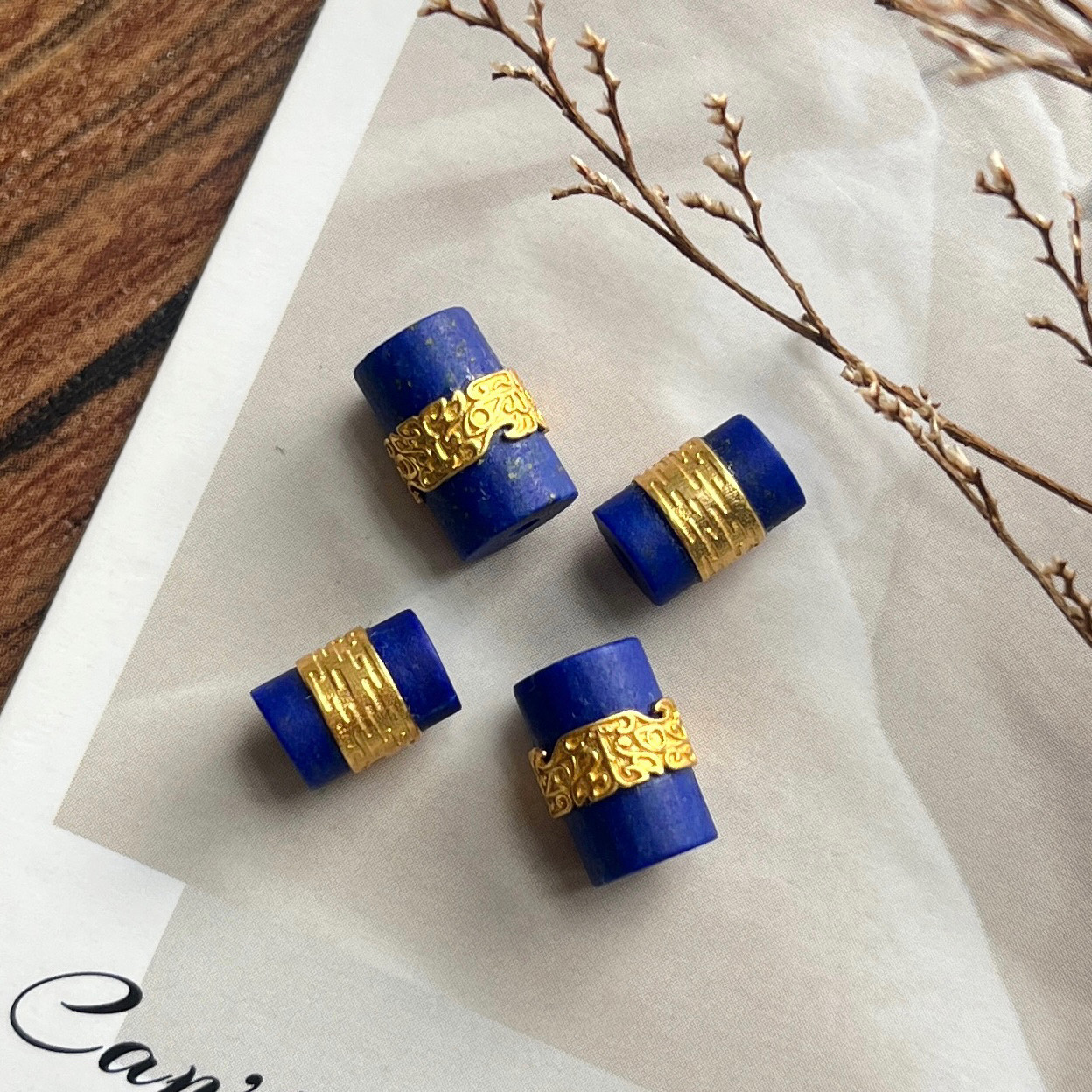 18k金青金石圆柱桶隔珠手串，路路通好运加持，文玩潮品速来get！-DIY配件-淘宝好物网