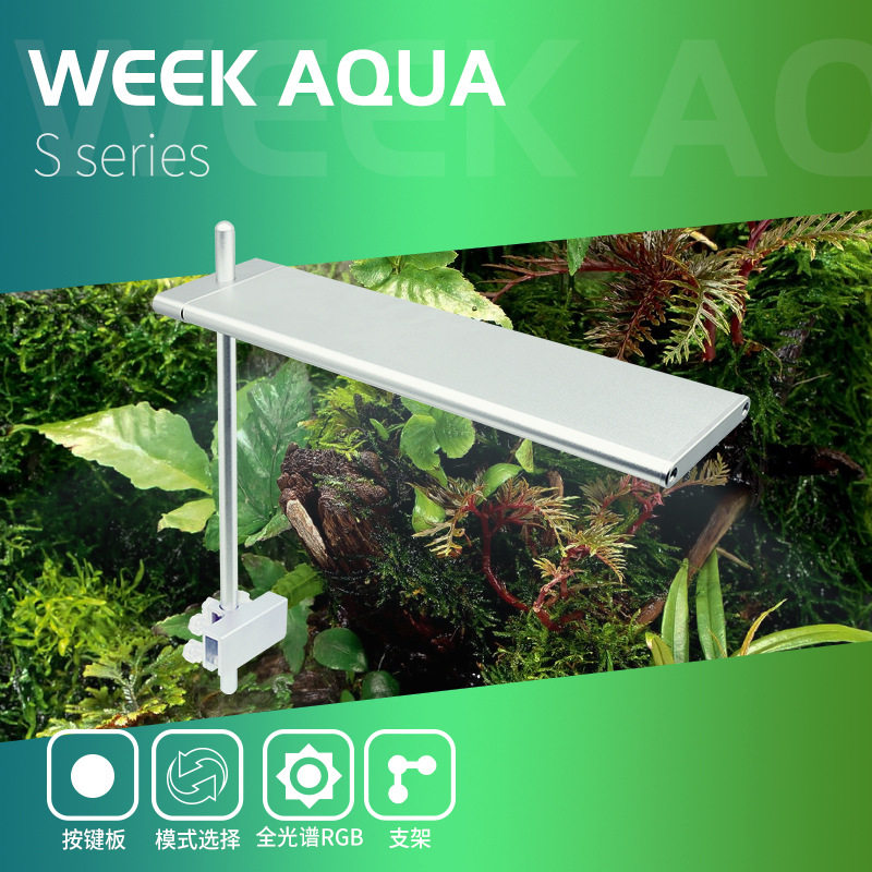 (Upgraded) Wilconn hoisting surface-built watergrass fish tank lamp timed small lamp tray LED water straw lamp S