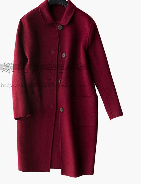 ເສື້ອຍືດດູໃບໄມ້ລົ່ນແລະລະດູຫນາວທີ່ກໍາຫນົດເອງແບບໃຫມ່ທີ່ຫຍິບດ້ວຍມື doll collar high-end double-sided cashmere coat ເສື້ອຂົນແມ່ຍິງທີ່ມີຂົນສັດບໍລິສຸດທີ່ມີຄວາມຍາວກາງ