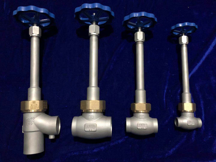 () Sichuan air DN40 cryogenic stop valve KDJ61F-40P long shaft short sleeve cryogenic valve 328DJ40
