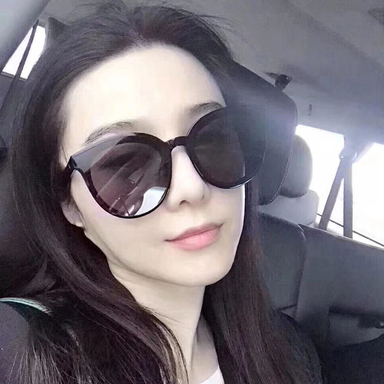 Pasha's new cat-eye sunglasses female large-frame round tide sunglasses star can be equipped with myopia PS3007