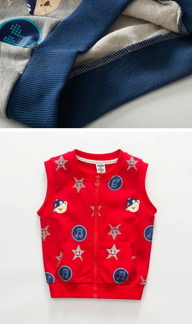 Quần áo trẻ em mới cho bé trai vest cotton mùa xuân hoang dã và mùa thu áo vest trẻ em thể thao phiên bản Hàn Quốc áo vest bé dây kéo áo gile cho bé giá tốt
