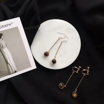 Pearl Earrings Female Tide Gas South Ear Accessories Long Pendant Individuality 100 Hitch 925 Silver Without Ear Clip Ear Clip