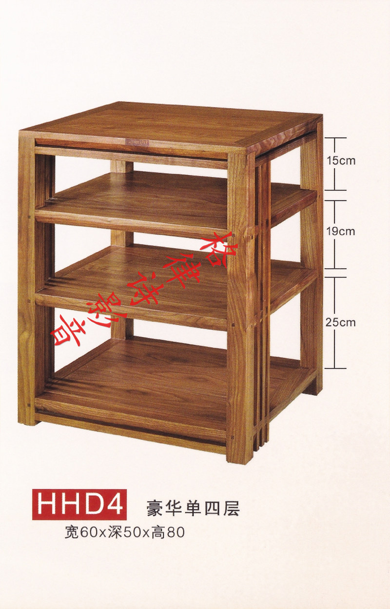 Jazz rack luxury single 4 floor solid wood sound cabinet power amplifier equipment hifi enclosure (freight to pay)