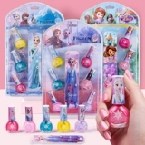 Детский нетоксичный лак для ногтей для раннего возраста без запаха, детские косметические наклейки для ногтей для принцессы, игрушка, принцесса Эльза