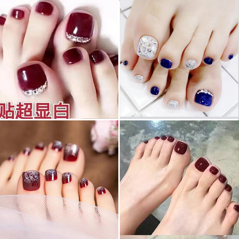 White Burgundy Toenails Wearable Nail Patches Finished Fake Nail Patches Toenail Manicure Short Cherry White Burgundy Toenails Wearable Nail Patches Finished Fake Nail Patches Toenail Manicure Short Cherry
