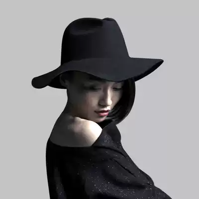 Black top hat female British retro Joker summer fashion celebrity fashion lady fashion spring and autumn wide eaves jazz politeness