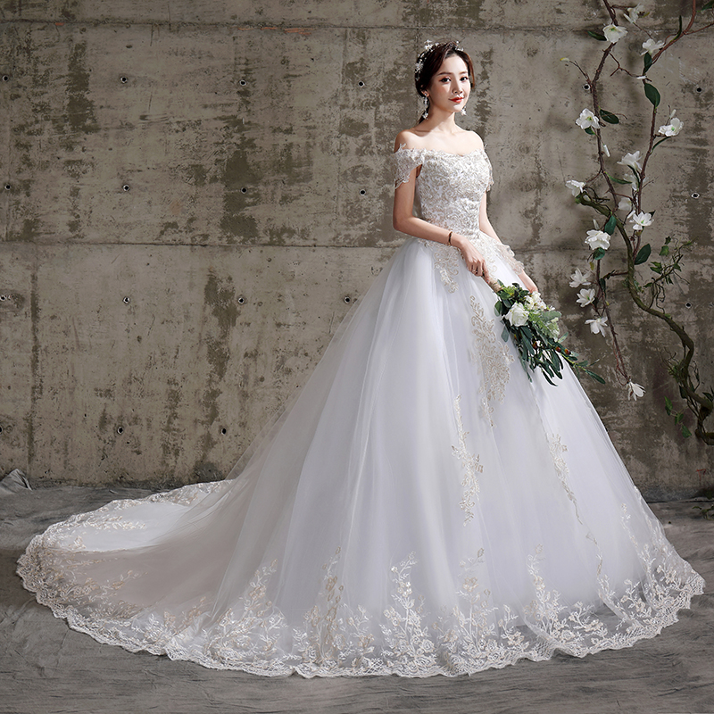  M+White 119 Dragon Tail Wedding Dress   + $6.29 