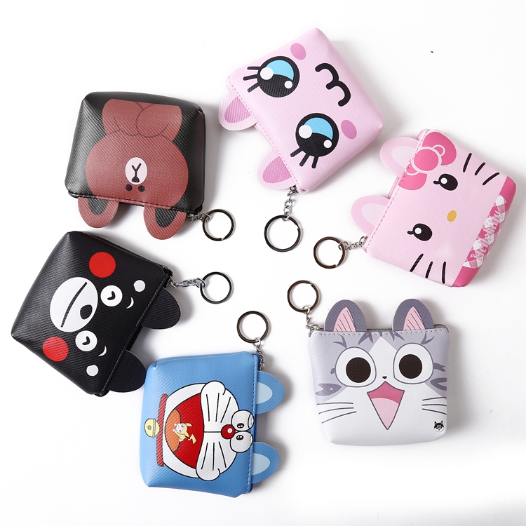 [] phim hoạt hình dễ thương PU leng keng mèo chinchillas Mickey KITTY purse loose bạc túi điện thoại di động gói dòng ví local brand