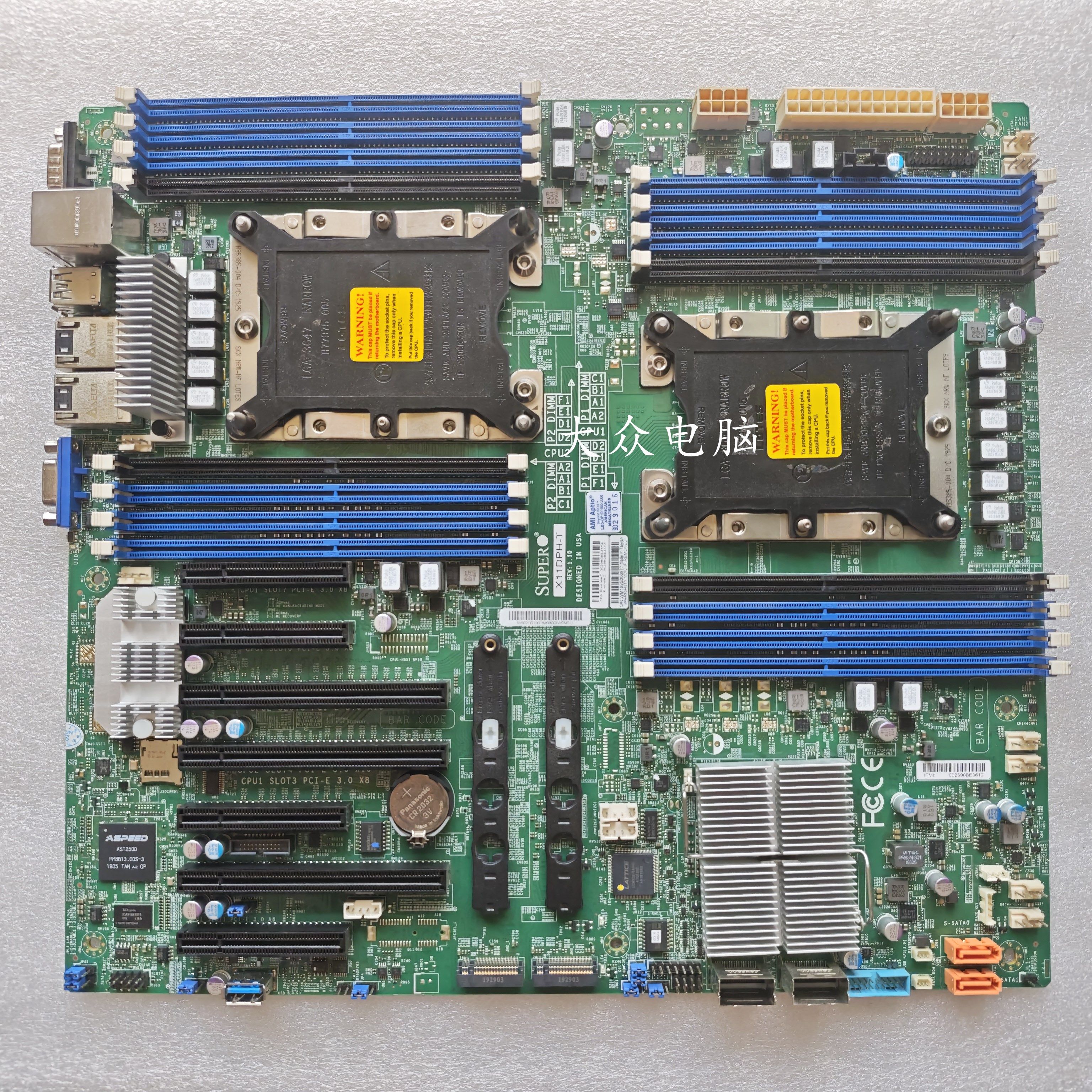 Двухканальная серверная материнская плата Ultra-micro X11DPH-T C622, 3647-контактный разъем, двойная 10-гигабитная сетевая карта, электрический порт dual M.2 Изображение 1