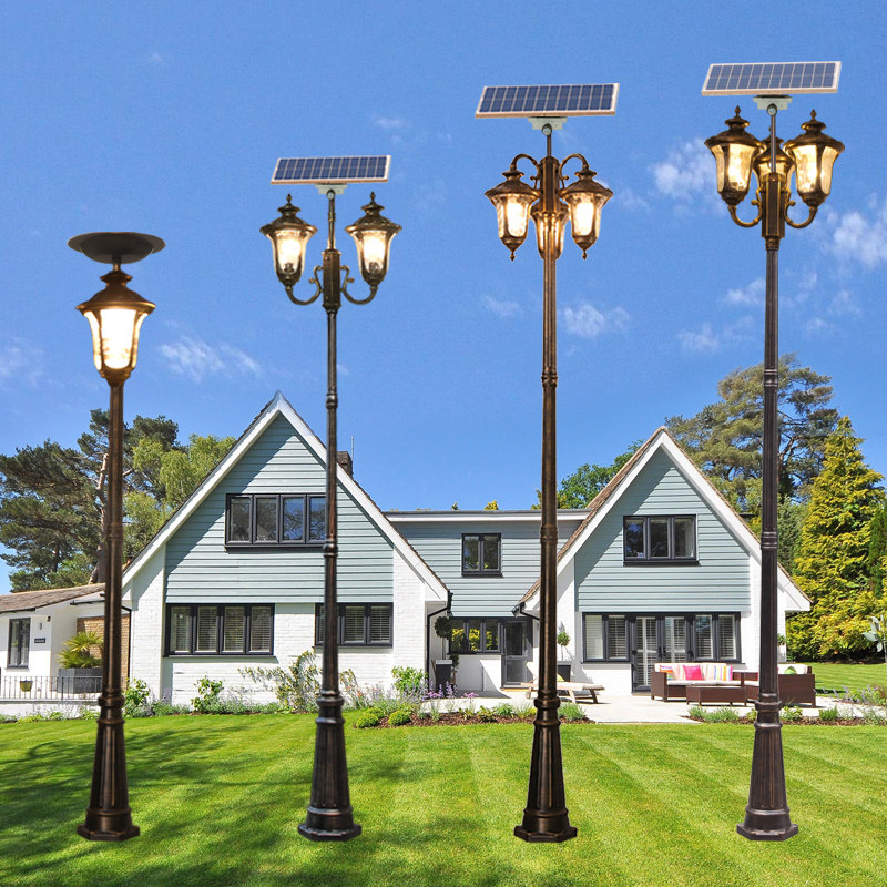 Solar induction outdoor waterproof European villa garden Garden lawn household 3002 lights outdoor landscape street light
