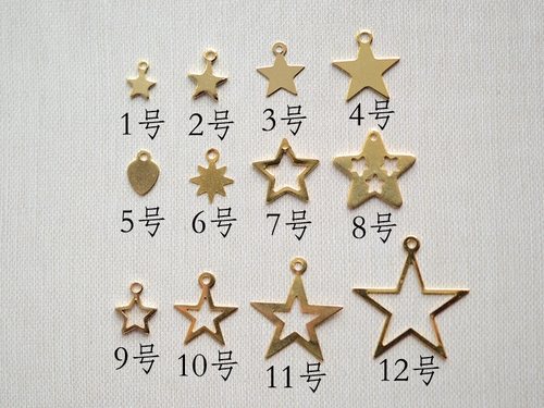 F07 Медные покрытие золото маленькие звездные пентаграмма таблетки небольшая подвеска небольшая подвеска DIY Серьги аксессуары