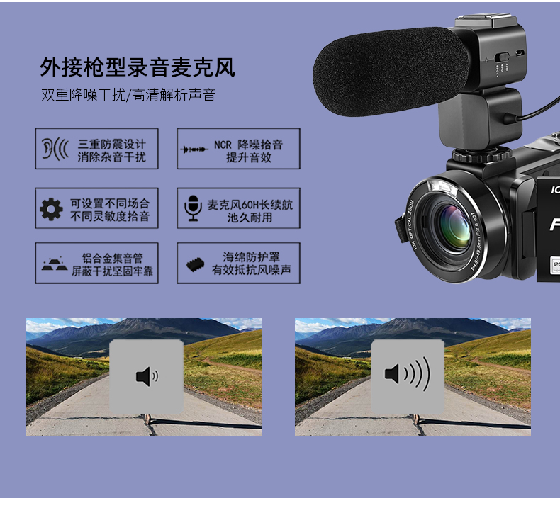 Camera Ordro / Odda z82 HD kỹ thuật số DV kết nối teleconverter 4K máy quay góc rộng vòng tròn màu đỏ - Máy quay video kỹ thuật số máy ảnh gopro
