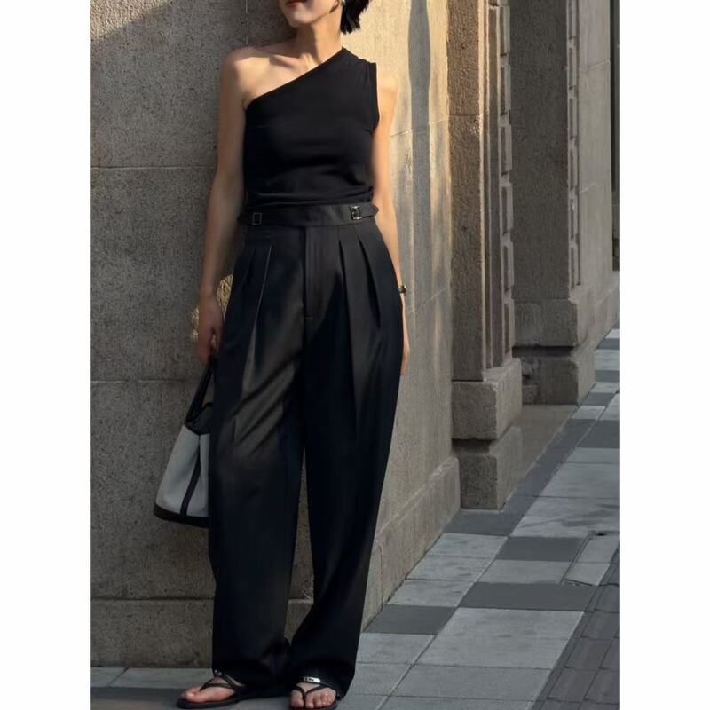 Imlinconte【Women's Pants】Fine Wool Burbe Vintage Naples High-Waisted Trousers 6205616 Imlinconte【Women's Pants】Fine Wool Burbe Vintage Naples High-Waisted Trousers 6205616