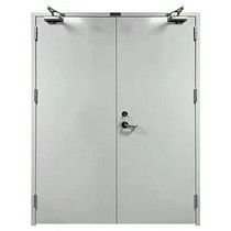 Fireproof door manufacturer Direct steel steel B-grade customized spot wood fire door engineering iron door Hyundai flat open door