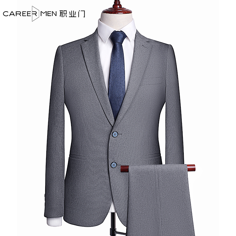 Career door Korean version fashion micro elastic slim suit jacket British leisure free ironing wrinkle resistant wedding suit