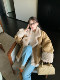Summer Home Relaxation Time Lapel Suede Lamb Fur One-piece Thickened Fur Jacket Women's Motorcycle Wear
