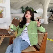 Summer House 2022 early autumn new green style of small fragrance coat female senior sense of design