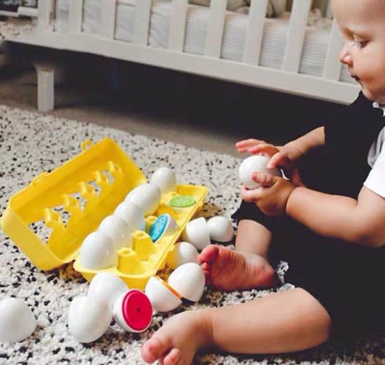 Exercise hands-on ability Baby simulation egg shape pairing toy 1-3 years old color cognitive teaching aids 12 pieces