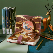 China Wind Hand Ledger This NEON Dance Without PU Magnetic Buttons Colorful page Notebook Ancient Wind Bronzing of the Japanese Book of Arts and Literature