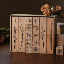 Mr. Paper Utopia flower posture wooden seal set hand tent branch flower diy decorative seal