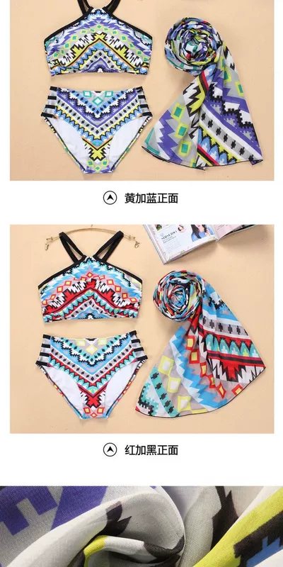 Áo tắm Shu Man của phụ nữ Ngực nhỏ có thép hỗ trợ áo mỏng gợi cảm Bộ bikini chia ba mảnh Tắm suối nước nóng - Bikinis