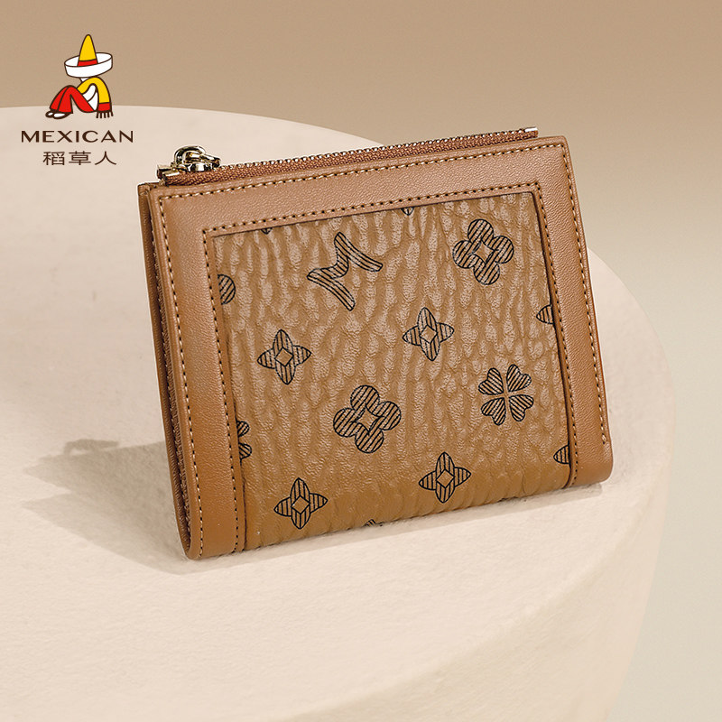 Scarecline lady wallet 2023 new women's money cute student money clip fashion 100 lap old flower multi-position card bag-Taobao