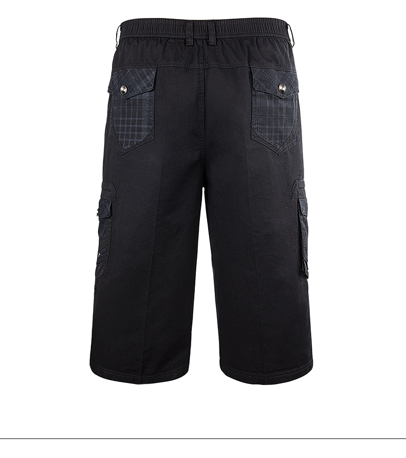 Babao quần short nam cắt quần mùa hè quần âu màu đen cotton đa túi bãi biển quần lỏng thẳng kích thước lớn quần áo nam cao cấp