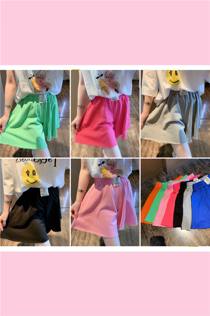 BORAKOO Korea Dongdaemun 19 summer b into 7 colors ~ color all-match ~ elastic waist loose shorts