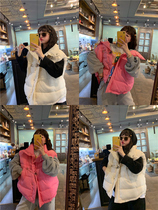 Special BORAKOO Korea Dongdaemun winter self-retention^rice white fruit powder^Oversized paper clip bread cotton dress horse clip