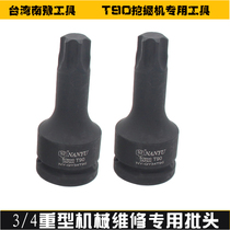 Taiwan South Yu 3 4 Inch T90 Excavator Special Screwing Sleeve Heavy Plum 6 Flower Inner Socket sleeve