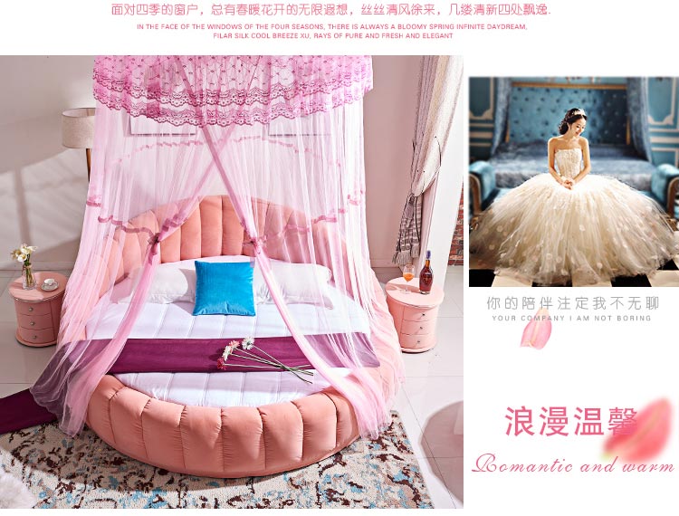Giường tròn giường đôi giường cưới chính phòng ngủ có thể giặt bí ngô công chúa hiện đại giường thấp 2 m 2.2 đơn giản 1.8 kinh tế - Giường mẫu giường ngủ đẹp